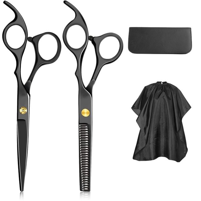 MageJoy Friseurscheren-Set, 6,7 Zoll, professionelles Haarscheren-Set, scharfe Haarschneideschere mit Friseurumhang, Effilierschere für Damen, Herren, Kinder, Haarschere für Familien-Friseursalon