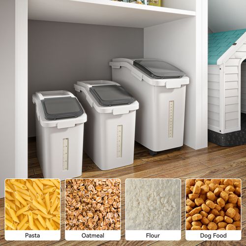 11.4+5.8+3.4 gal airtight pet food storage container large pet food box Rice box