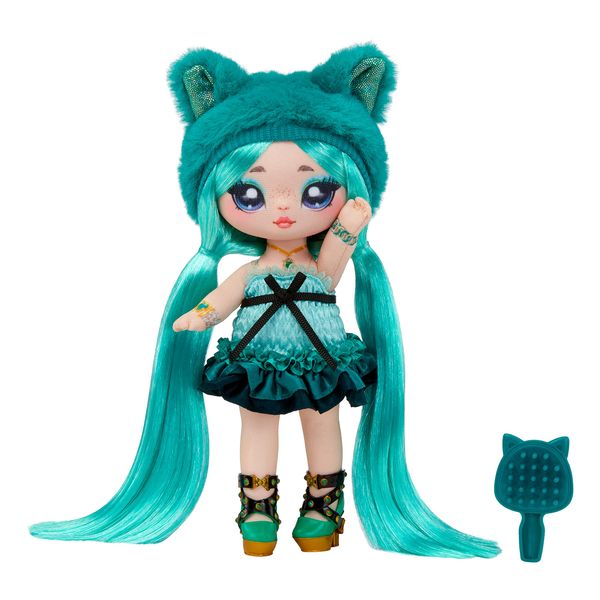 Na! Na! Na! Surprise Sweetest Gems™ Emery Moss 7.5" Fashion Doll Emerald Birthstone Inspired with Teal Hair, Smocked Satin Dress & Brush, Poseable, Great Toy Gift for Girls Boys Ages 5 6 7 8+ Years