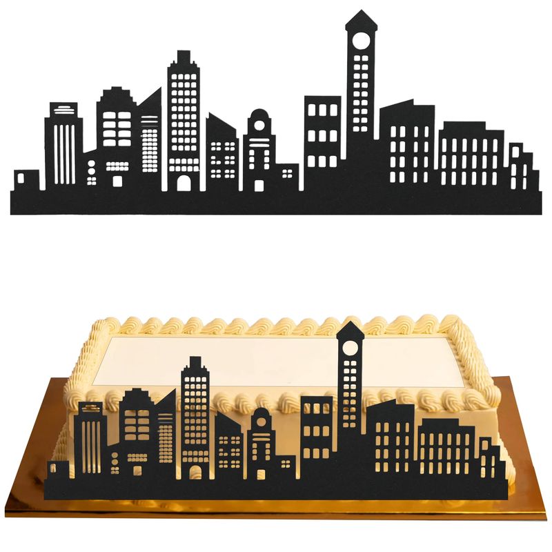 Gyufise 5Pcs Scenic Theme Cake Border Decoration Cake Side Border Stick ...