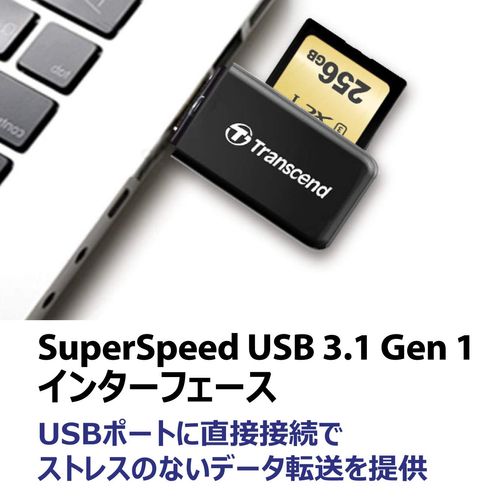 Transcend RDF5 Card Reader with External USB Connector, blk