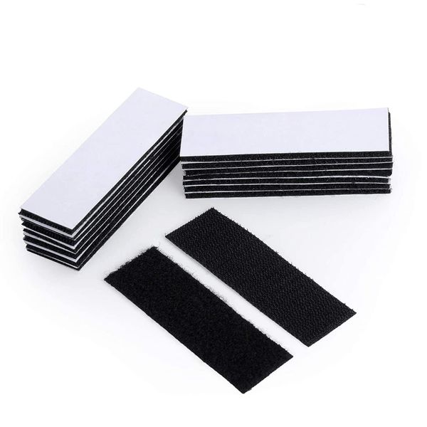 Samcos Velcro Tape with Double Sided Tape, Super Strong Velcro Tape, Waterproof Type, For Cars, DIY, Home, Commercial, Fixing, Male and Female Set, 1.2 x 3.9 inches (3 x 10 cm), 20 Sheets