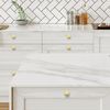 Home Expert 5 Pack Cabinet Knobs Gold Kitchen Cabinet Knobs Gold Knobs for Dresser Drawers Brushed Brass Kitchen Hardware for Cabinets Square Drawer Pulls