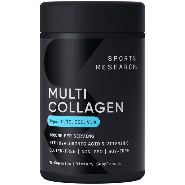 Multi Collagen (Type I, II, III, V, X) + Hyaluronic Acid + Vit. C (90 Capsules)