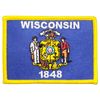 Wisconsin State Flag Rectangle Embroidered Patch, with Iron-On Adhesive