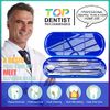 Dental Tools To Remove Plaque and Tartar, Professional Teeth Cleaning Tools, Stainless Steel Dental Hygiene Oral Care Kit with Plaque Remover, Tartar Scraper, Tooth Scaler, Dental Pick - with Case