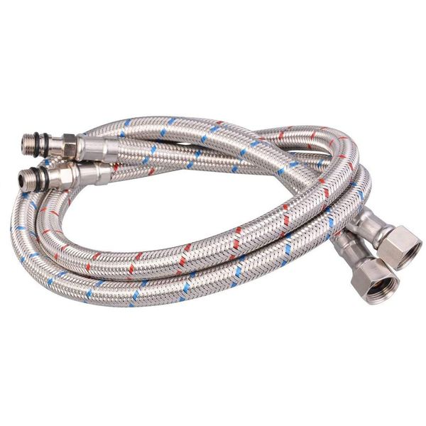 Xcel Home™ 2x M10 (10mm) x 1/2" BSP (500mm) Flexible Tap Connectors | DIY Replacement Flexi Pipes Tails for Boilers Sinks & Basins | Rust, Corrosion, & Lead-Free Stainless Steel Braided Flexible Hoses