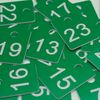 ABS Plastic Numbered Tags Rectangle Key Tag ID Tags Number Disc with Hole (1-100, Green)