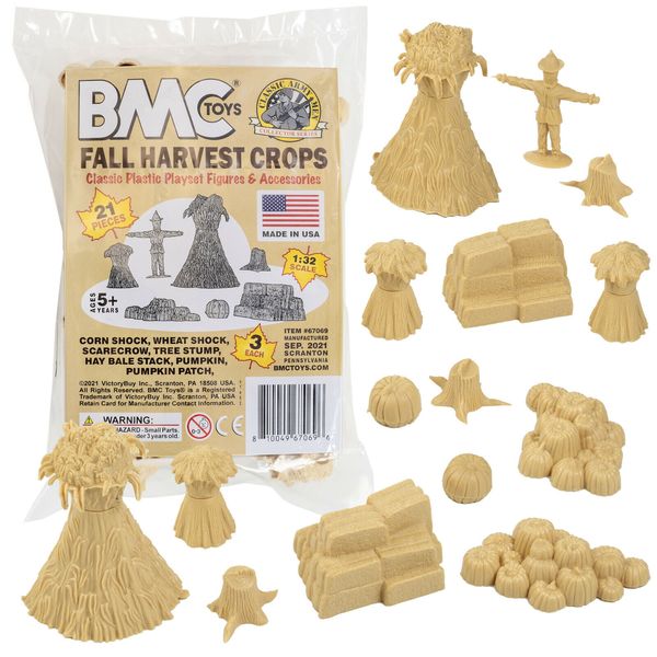 BMC Marx Recast Fall Farm Harvest Crops Hay Corn Plastic Playset Accessories