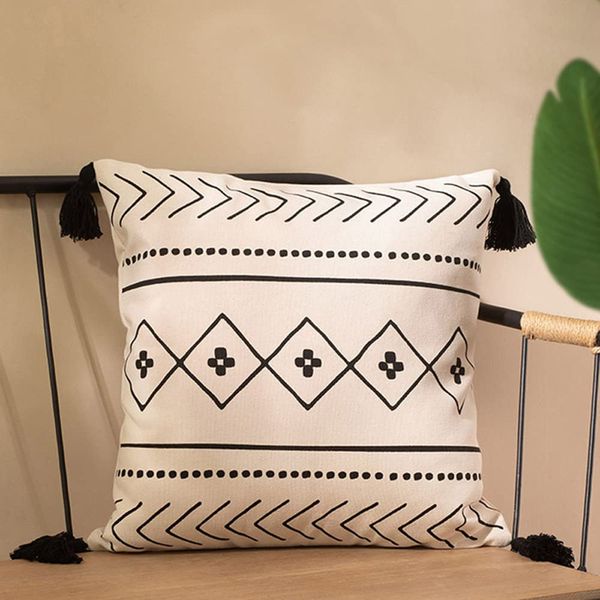 MOCOFO Canvas Pillowcase Printed Simple Versatile Home Cushion Sofa Pillow Office Lumbar Pillowcase (Summer, 45*45cm)