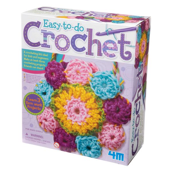 4M 3625 Easy-To-Do Crochet Kit - DIY Arts & Crafts Yarn Gift for Kids & Teens, Boys & Girls