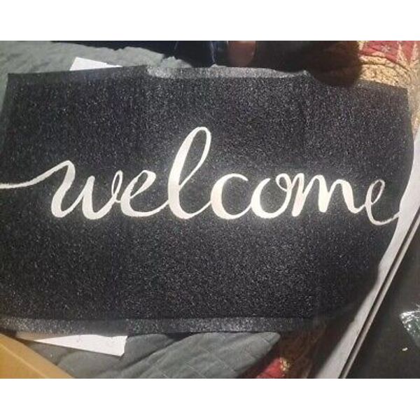 Welcome Mat Door Mat Outdoor Doormat Durable Non-Slip Front Door Mat Black