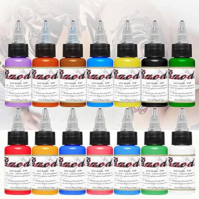 BLOODLINE 6 COLOR TRADITIONAL INK SET - PROFESSIONAL TATTOO INK - TATTOOING  INKS