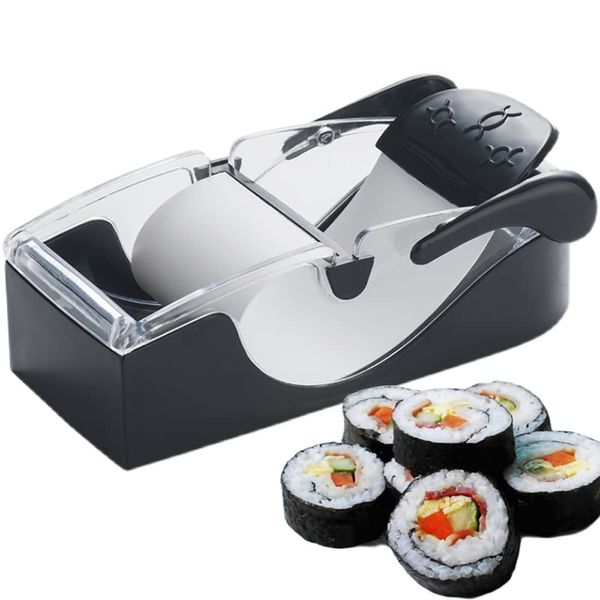 Xrten Sushi Set, Sushi Maker Kit, Sushi Roller, Sushi Set to Make Yourself, Sushi Mould, DIY Sushi Maker, Sushi Machine for Beginners and Professionals, Black