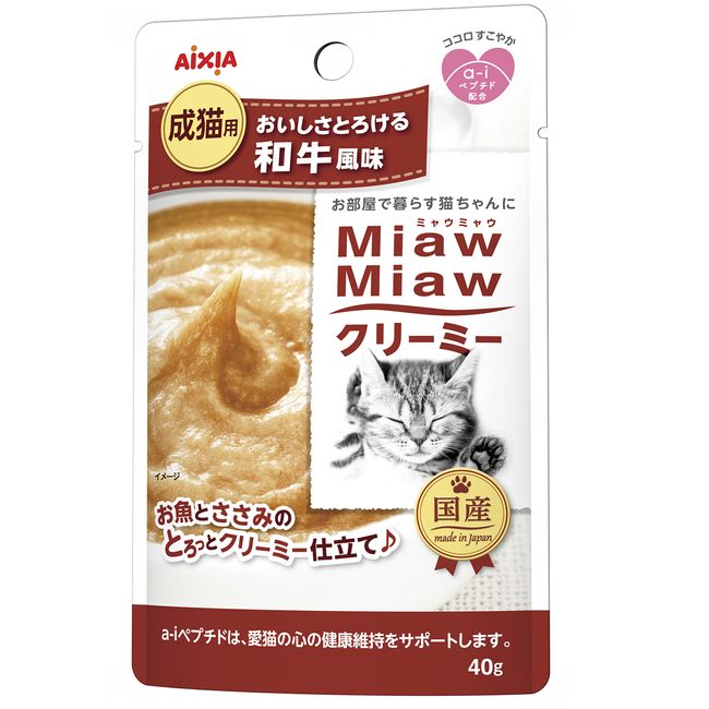 MiawMiaw Creamy Wagyu Beef Flavor, 1.4 oz (40 g) x 12 Bags