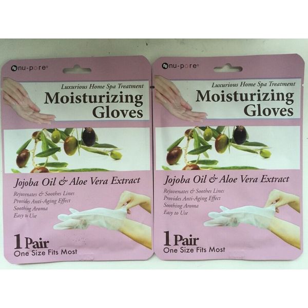 2 Pair Moisturizing Glove Hands Spa Home Treatment Aloe Skin Moisture Dry Hands