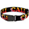Buckle-Down 9-15" Cali Tropical Black/Multicolor Plastic Clip Collar, Small
