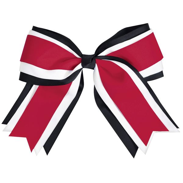 Jumbo 3 Color Hair Bow Red