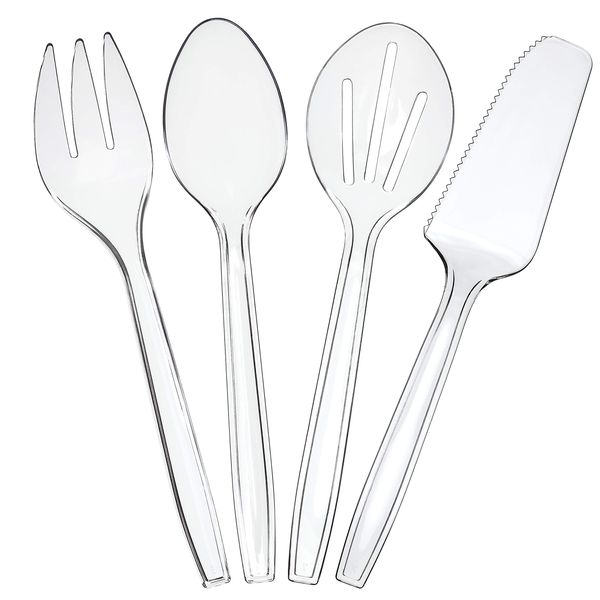 Plasticpro Clear Serving utensils (24, Serving Utensils Set)