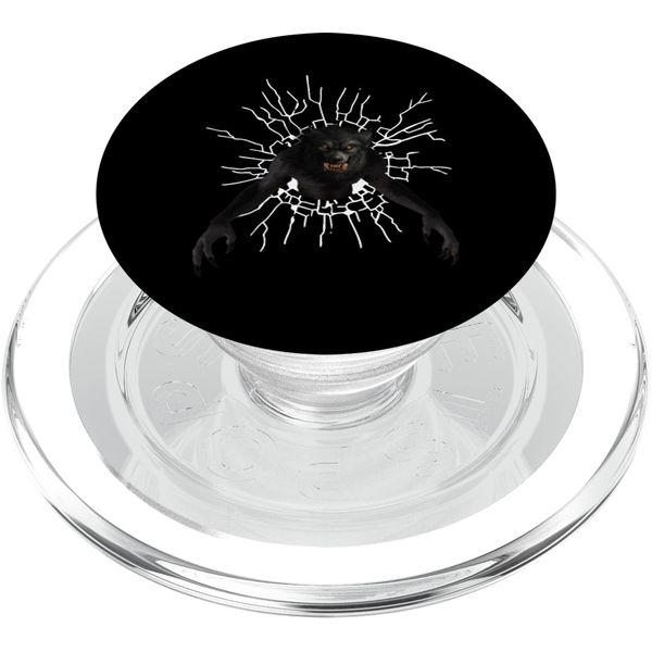 Werewolf Breaks Through Wall Halloween Monster Creature Art PopSockets PopGrip for MagSafe