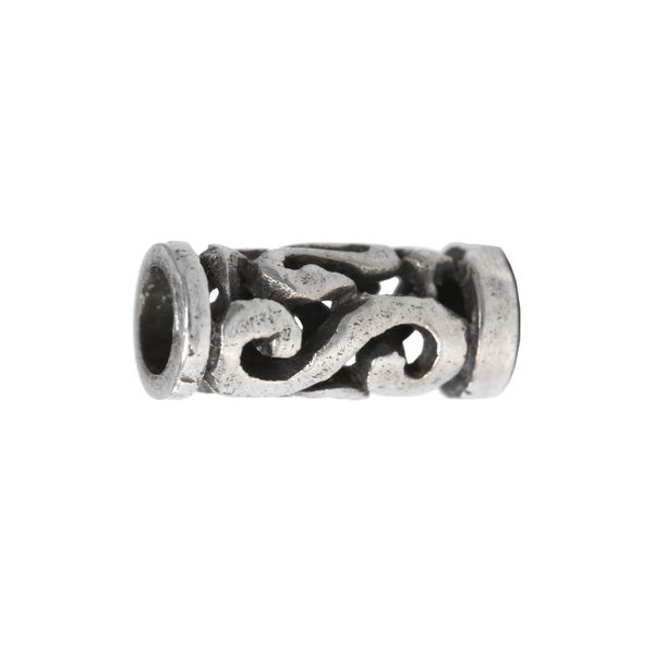 Battle-Merchant Beard Bead Small with Spirals Made of Real Silver Viking Diameter 2 mm, Silver, No Gemstone