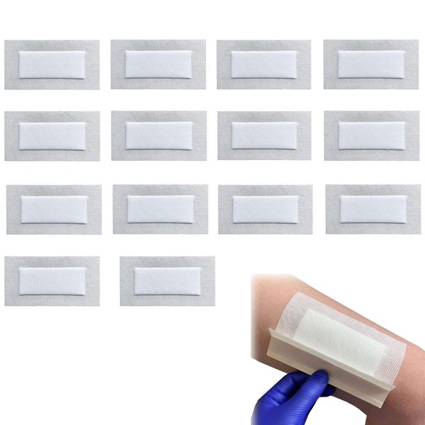 14 Pcs Wound Dressings Adhesive, Gauze Pads, Highly Absorbent Adhesive Dressings for Wounds Suitable for Emergency and Clinical Use