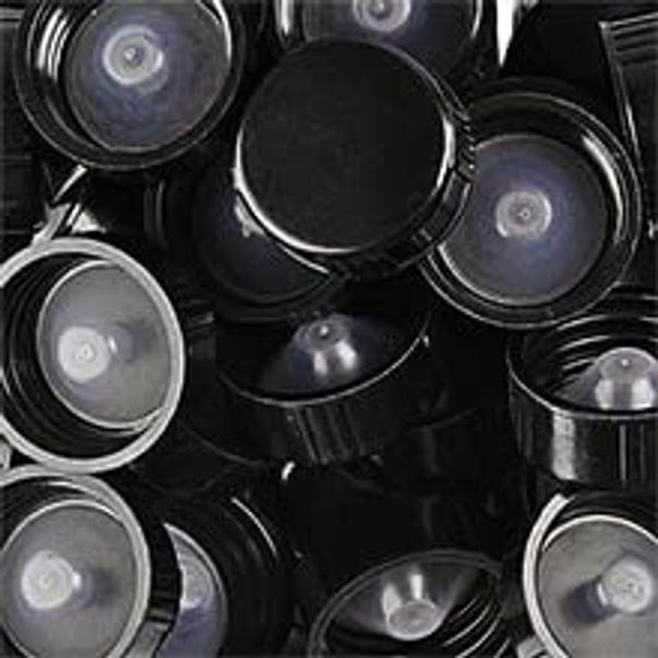 20mm Dia Black Phenolic Cap W/Polyethylene Cone Liner | Quantity: 40