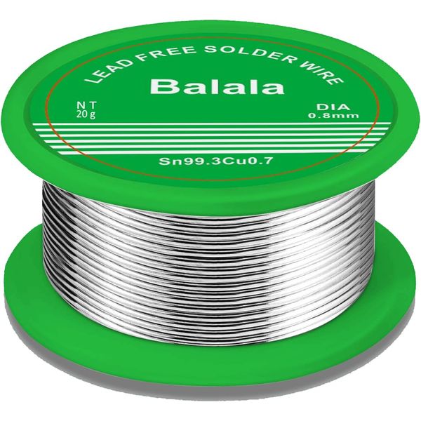 Balala Lead Free Solder 20g/NT, Solder Wire, Soldering Flux 0.8mm, Sn99.3 Cu0.7 Solder Rosin Core for Repairing Electronic Components or Working on DIY Projects