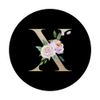 Letter X Initial Alphabet Monogram Floral Purple Flower PopSockets Swappable PopGrip