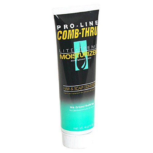 Pro-line Comb-thru Lite-creme Moisturizer, Hair and Scalp Conditioner for Men, 4-ounce Tubes (Pack of 6)