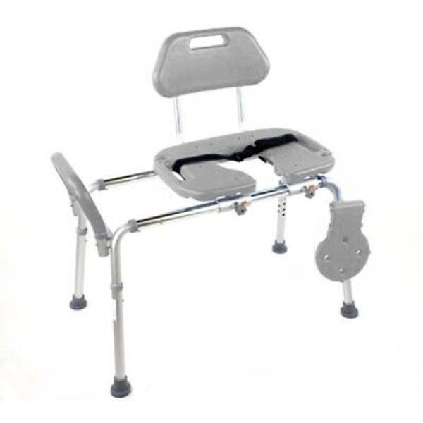 HydroGlyde Premium Sliding Bath Transfer Bench Shower Chair grey