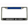 Thin Blue Line Sheriff K9 Unit Metal License Plate Frame Chrome/Black (BLACL/Silver)