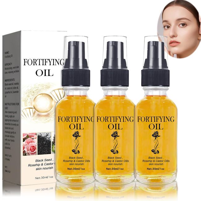 Lalena Rosehip Oil,Lilinas Castor Oil Black Seed Oil Rosehip Oil Face Serum,Lalenas Oil Black Seed Oil, Rosehip Oil Castor Oil Collagen Boost Anti Aging Serum - Moisturizing & Nourishing Skin (3Pcs)