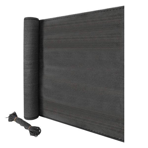 Laneetal Balcony Privacy Screen Cover 1.8 x 6 m Anthracite HDPE Privacy Shield Protector Sun Wind Screening with Rope