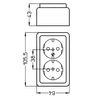 Kopp 102502002 earth contact socket outlet, double, surface-mounted standard programme 16 A, 250 V [Energy Class A], 102502002