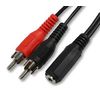 kenable 3.5mm Stereo Jack Socket to Twin Phono RCA Plugs Adapter Cable 2m [2 metres]