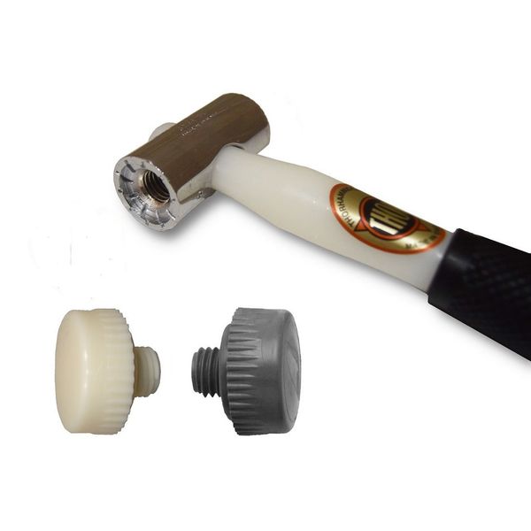 Thor 712 Nylon Faced Window Glazing Hammer/Mallet - with Hard White & Soft Grey Head