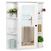 Modern Bathroom Cabinet Storage Organizer Single Door Wall Mount with Mirror