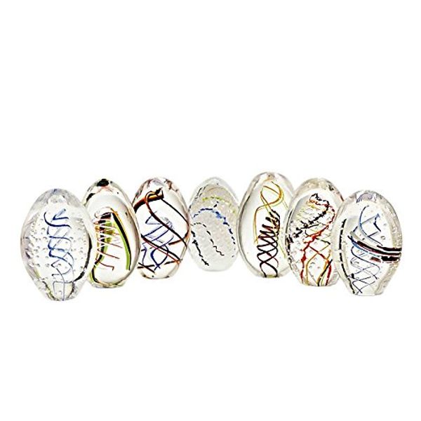 Briefbeschwerer Ei Pavel stehend transparent/bunt 12cm