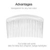 28 Pack Clear White Small Plastic Hair Side Comb With Long Teeth Hairpins Grips Barrettes Clamps Bows for Women Bridal Wedding Veil Decorative Headpiece Freach Twist Updo Bun Accessories