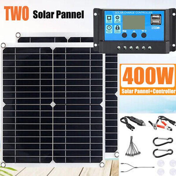 400W 2pc Solar Panel Kit 12V Battery Charger with 100A Controller Caravan Boat