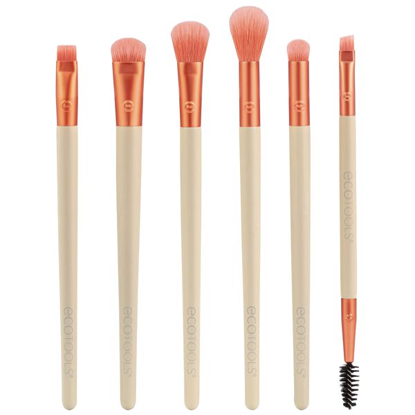 EcoTools Elements Limited Edition Fiery Eye Professional Eye Makeup Brush Set, 6 Piece Set, Orange