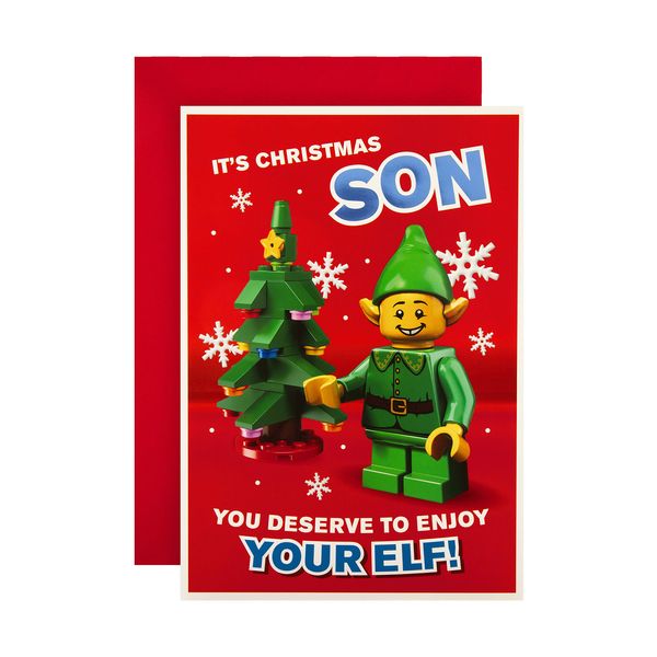 Hallmark Son Christmas Card - Modern Lego Design
