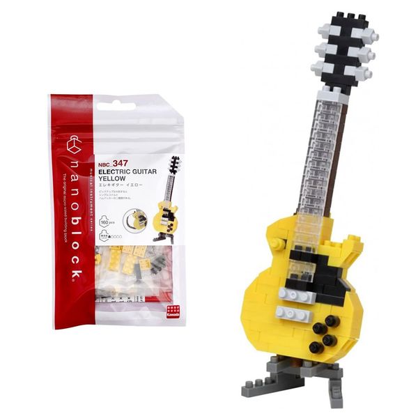 nanoblock - Instruments - Electric Guitar Yellow, Collection Series Building Kit