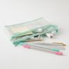Midori 41850006 Pen Pouch, Mesh, Checkered Pattern, Green