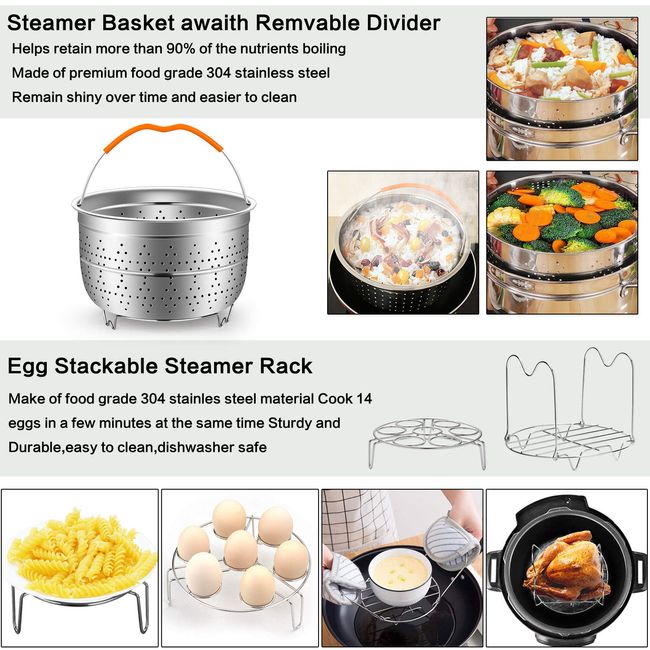 Silicone Food Steamer Kitchen, Steamer Rack Instant Pot