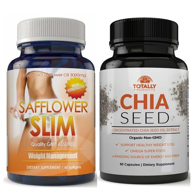 Safflower Slim Chia Seed Oil Extract Healthy Weight Management Diet Supplements