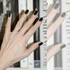 Fuyunohi Nail Tips, Black, False Nails, Short, Set of 24, With Double Sided Tape, False Nails, Black, Plain, Scene Prop, Sticker, Strong, Nail Item, Easy to Apply, Durable, Convenient, Office, Unique, Cool