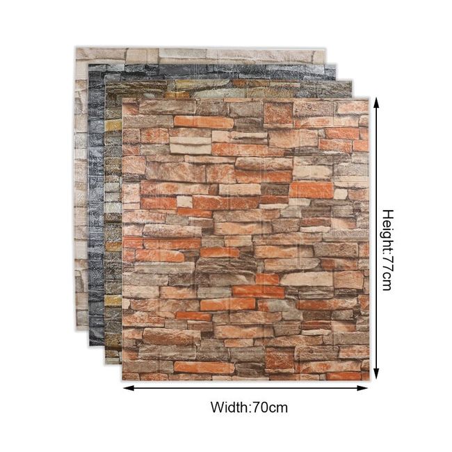 1Pcs 77*70cm Retro 3D design wallpaper wall decoration foam brick