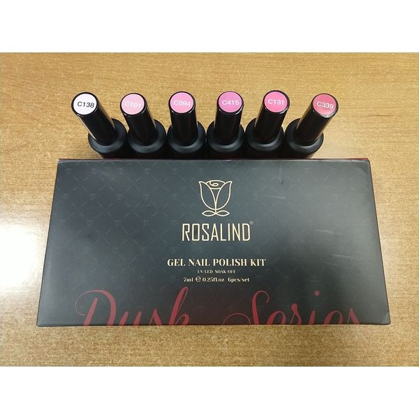 Rosalind 6 Pc Gel Nail Polish Set, Dusk Series, Pinks   8B